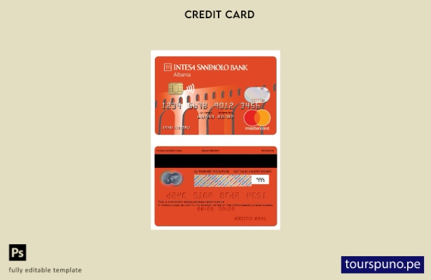 listo para imprimir plantilla de tarjeta mastercard de débito bancario Albania I